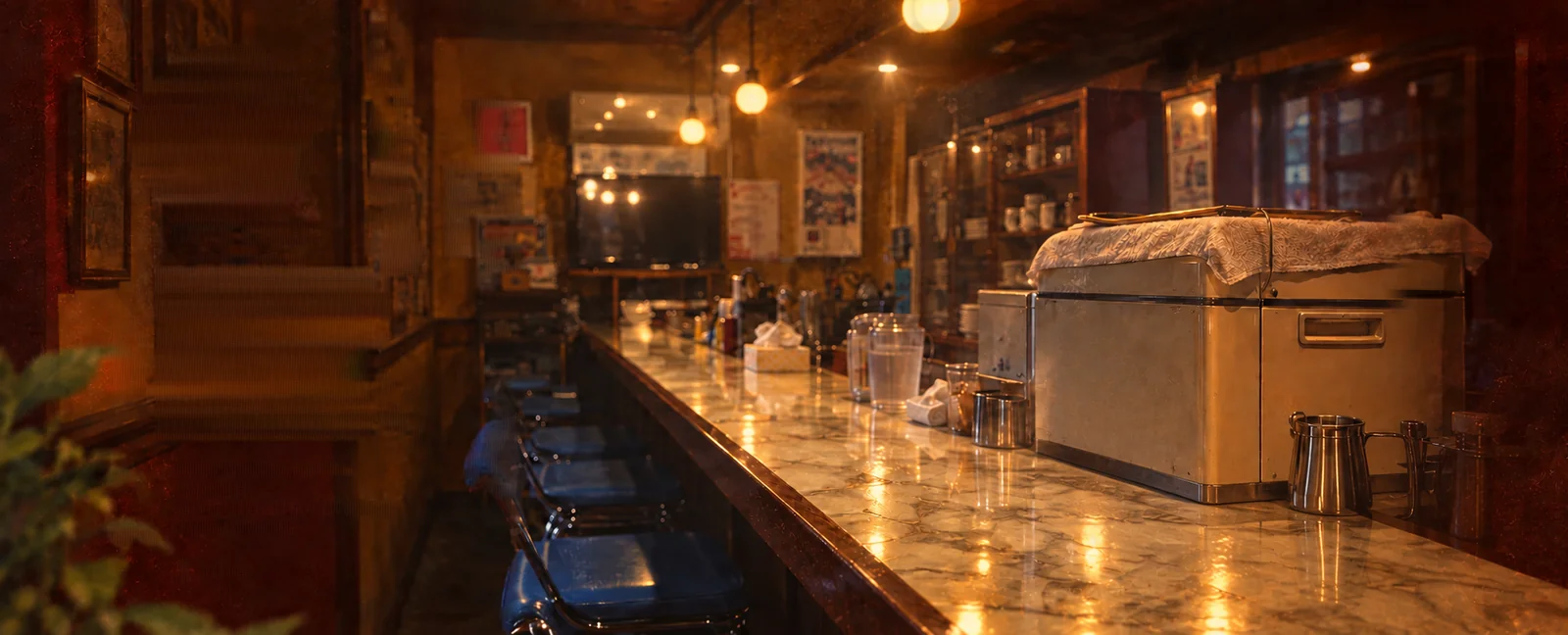 喫茶店のカウンターをイメージした背景